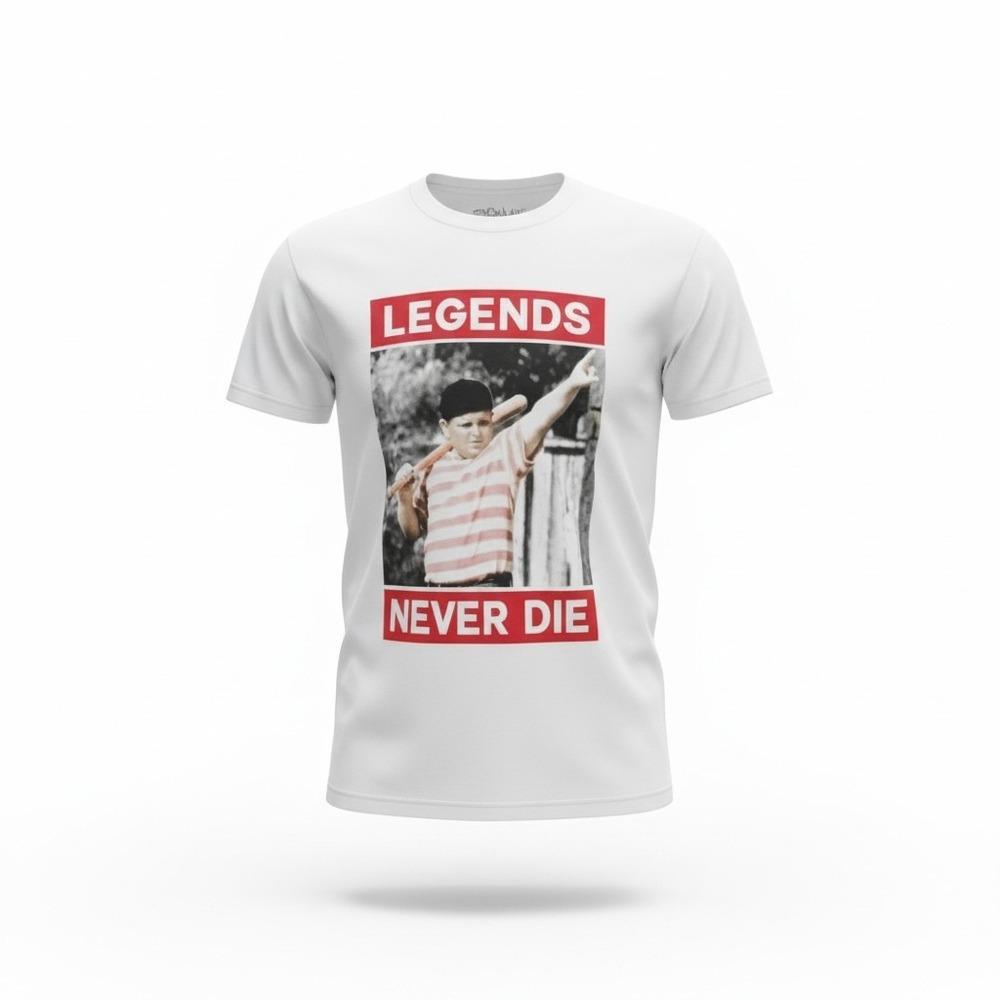 The Sandlot Legends Never Die Babe Ruth Graphic T-Shirt White Large